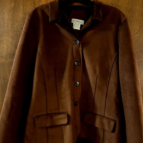 Harve Benard Sport Jackets & Blazers - Faux Suede Brown Jacket, Size 12, New without tags